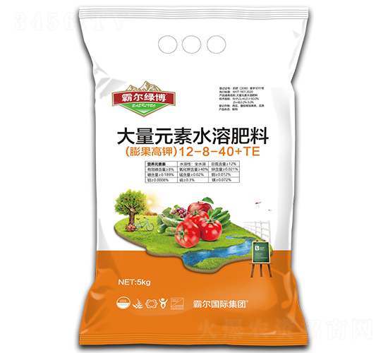 膨果高鉀型大量元素水溶肥料12-8-40+TE-霸爾綠博